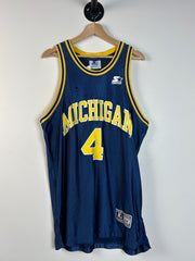 Vintage 90's Starter Michigan Basketball Navy Jersey