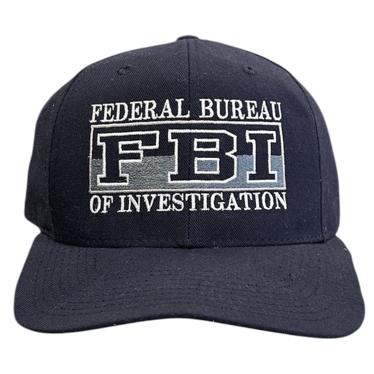 Vintage 90s FBI Federal Bureau Of Investigation Navy Snapback Hat