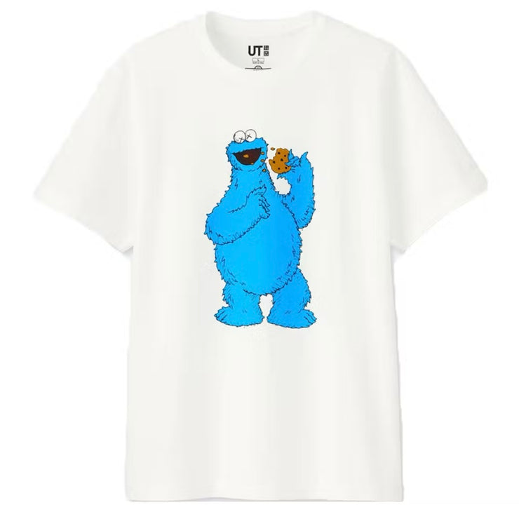 Kaws Sesame Street Cookie Monster White Tee