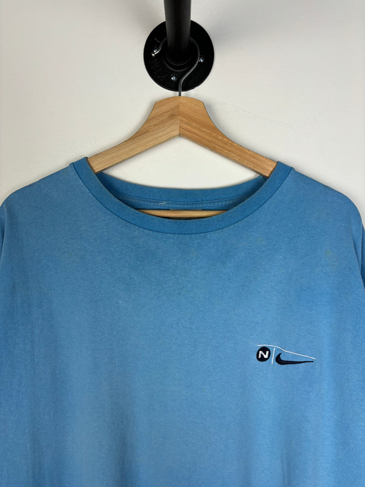 Vintage Y2K Nike Swoosh Baby Blue Tee