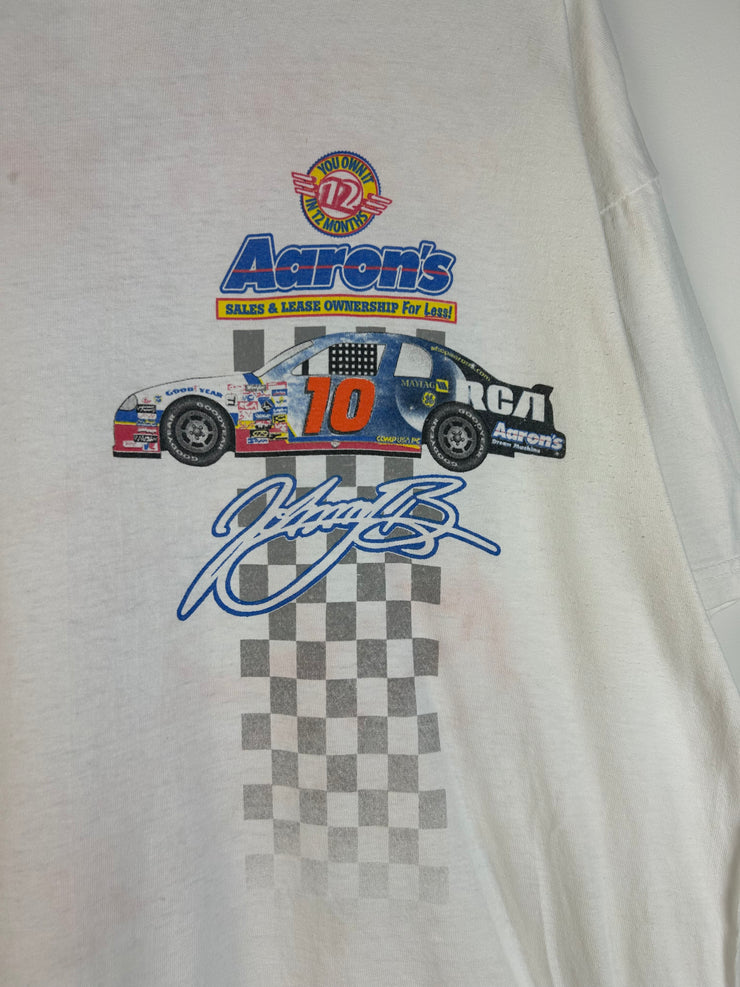 Vintage 2000 Nascar Johnny Benson Aarons White Tee