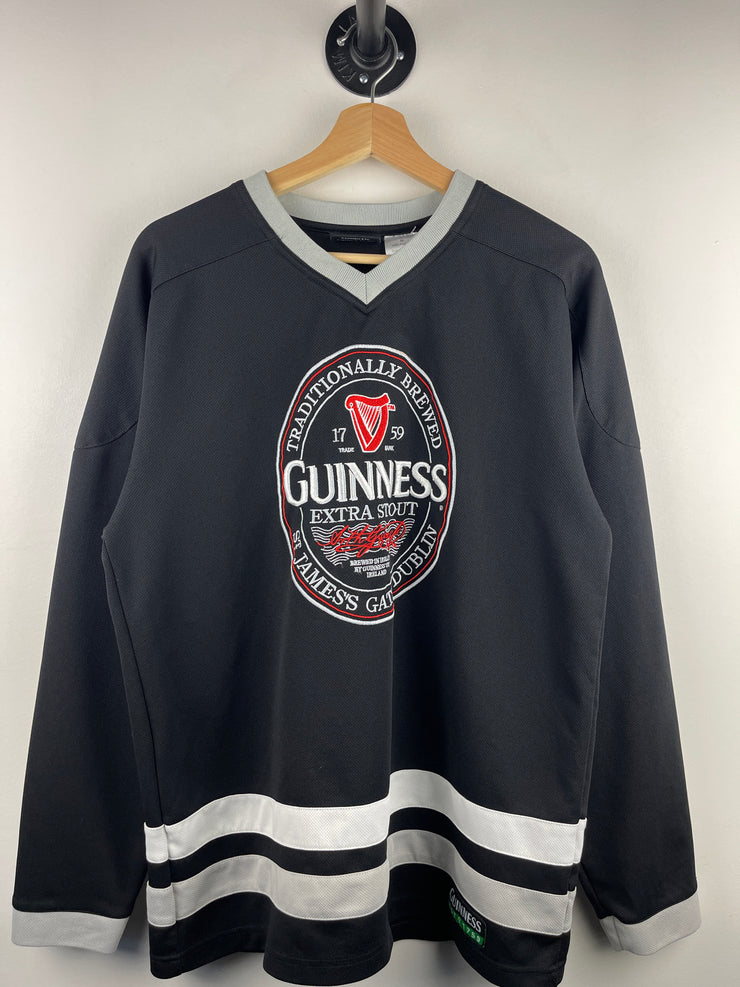Vintage Guinness Beer Black Hockey Jersey