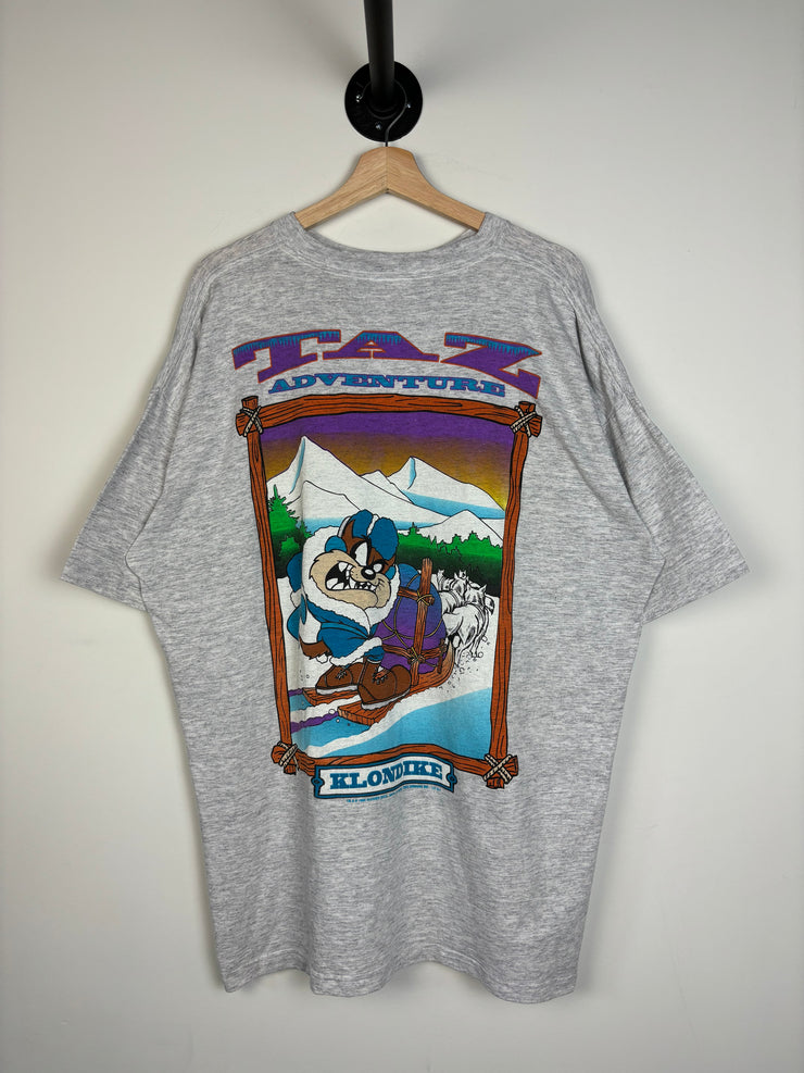 Vintage 1995 Looney Tunes Taz Adventures Grey Tee