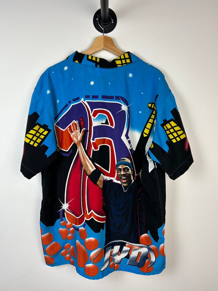 Vintage 90s NBA Toronto Raptors JYD Junk Yard Dog Button Up Shirt