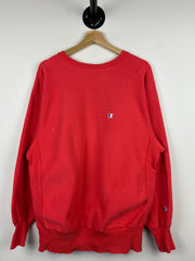 Vintage 90s Champion Reverse Weave Faded Red Crewneck