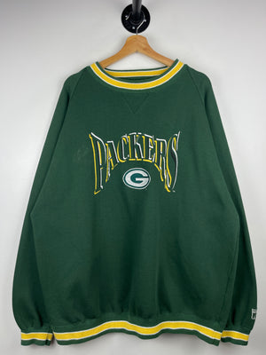 Vintage 90s NFL Logo 7 Green Bay Packers Embroidered Green Crewneck