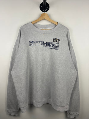 Vintage Adidas Pittsburgh Panthers Embroidered Grey Crewneck