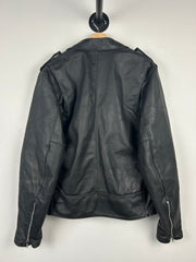Vintage 80s Sears The Leather Shop Black Motorcyle Moto Black Leather