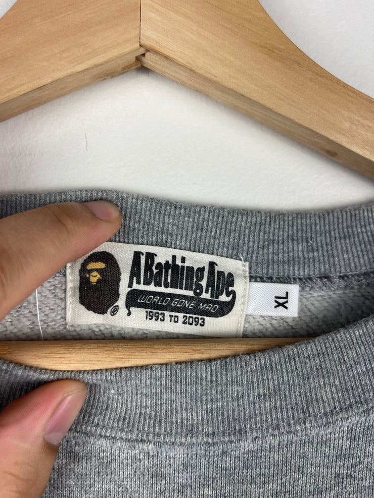 Bape College Logo Grey Crewneck