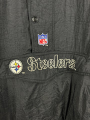 Vintage 90s NFL Pittsburgh Steelers Pro Line Black Half Zip Pullover Jacket