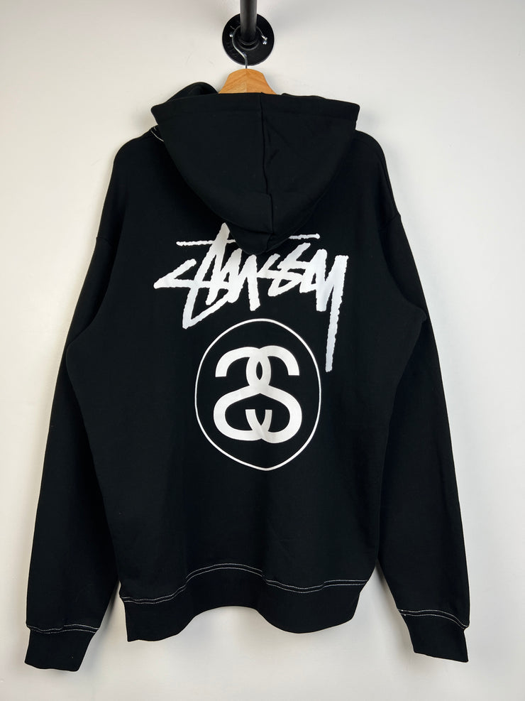 Stussy SS Link Contrast Stitch Black Hoodie