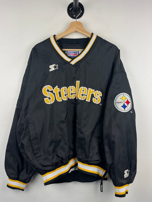 Vintage 90s NFL Starter Pittsburgh Steelers Black Pullover Windbreaker