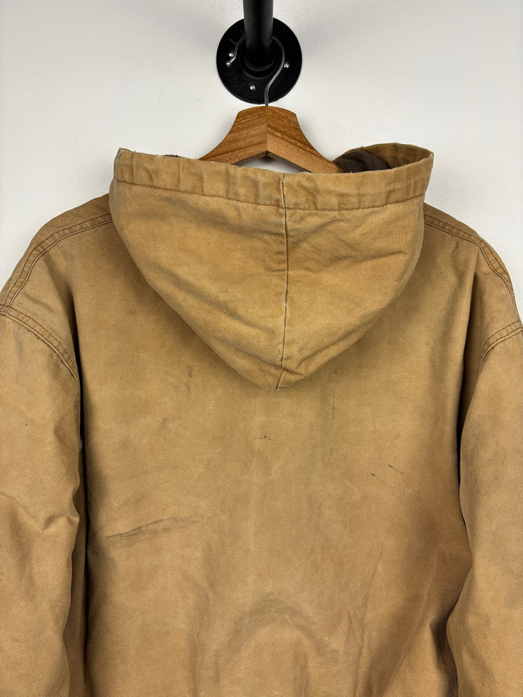 Vintage Walls Beige Hooded Work Jacket