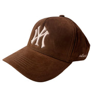 Studio 1999 NY Brown & Pink Suede Snapback Hat