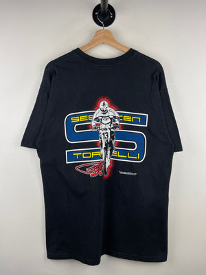 Vintage 2002 Sebastien Tortelli Motocross Black Tee