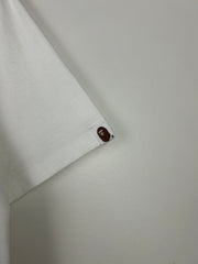 Bape College Logo Blue Camo White Tee