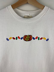 Vintage 90s Jelly Belly Embroidered White Tee