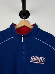 Vintage NFL Reebok New York Giants Quarter Zip Blue Fleece Sweater