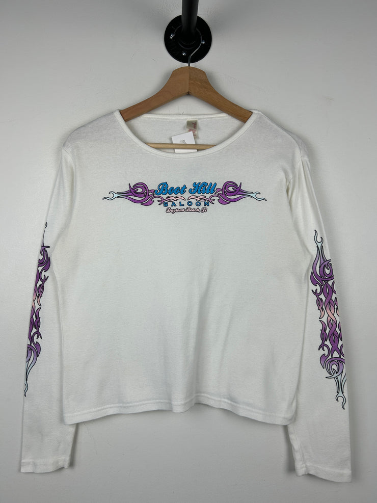 Vintage Boot Hill Saloon Daytona Beach White Women’s Long Sleeve