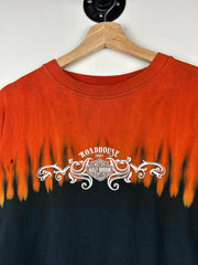 Vintage Harley Davidson Black & Orange Tie Dye Long Sleeve