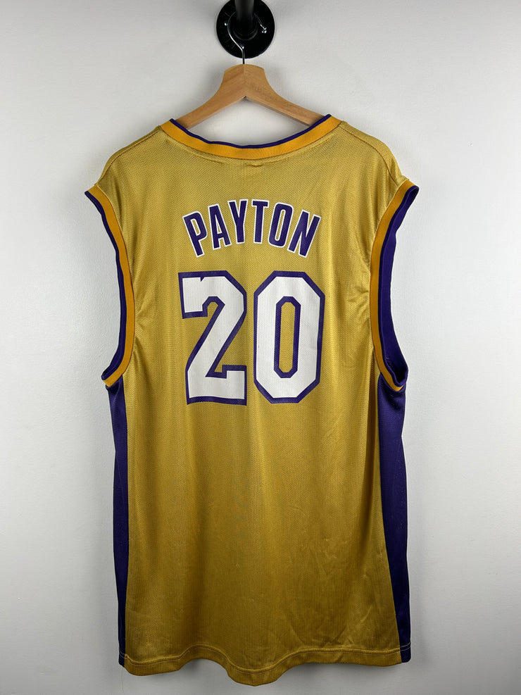 Vintage NBA Reebok Los Angeles Lakers Payton Yellow Basketball Jersey