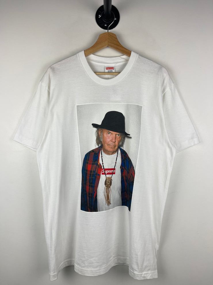 Supreme SS15 Neil Young Photo White Tee