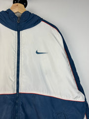 Vintage 90's Nike Swoosh Navy & White Hooded Jacket