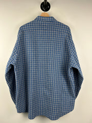Vintage 90s Tommy Hilfiger Checkered Blue Button Up Long Sleeve Shirt