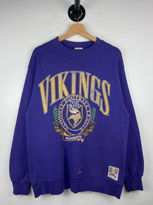 Vintage 90s NFL Nutmeg Minnesota Vikings Purple Crewneck