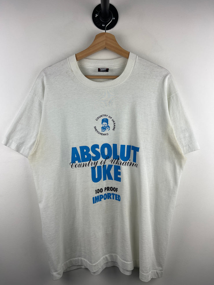 Vintage 90s Absolut Vodka White Tee