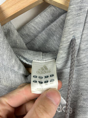 Vintage Adidas Center Logo Embroidered Grey Hoodie