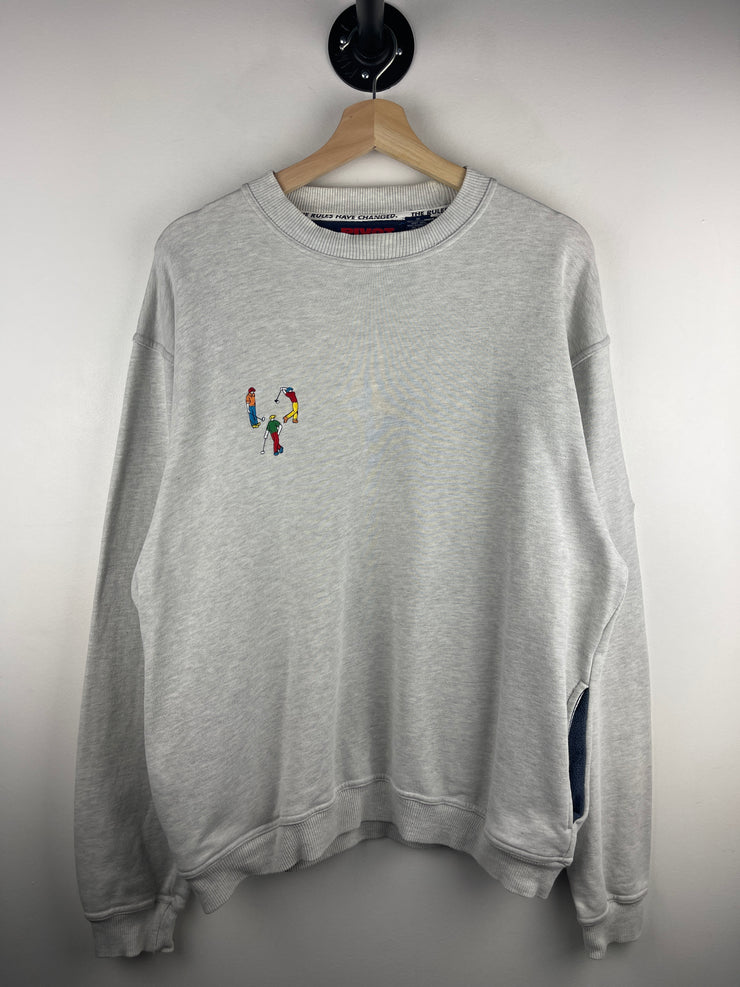 Vintage Pivot Rules Golf Embroidered Grey Crewneck