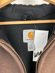 Vintage Carhartt Thermal Lined Faded Brown Zip Up Hoodie