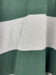 Vintage 90s American Eagle Grey & Green Striped Polo Rugby Long Sleeve