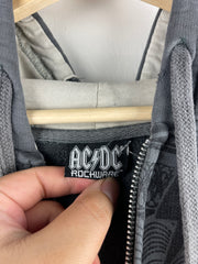 Vintage ACDC Black Ice Grey Zip Up Hoodie
