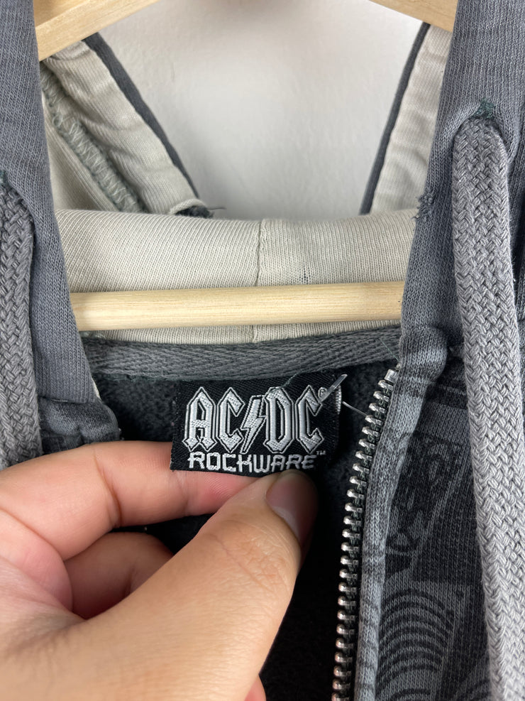 Vintage ACDC Black Ice Grey Zip Up Hoodie