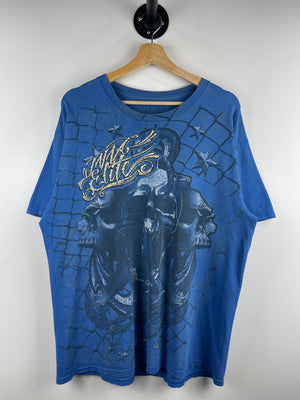 Vintage Y2K MMA Elite Skull Blue Tee