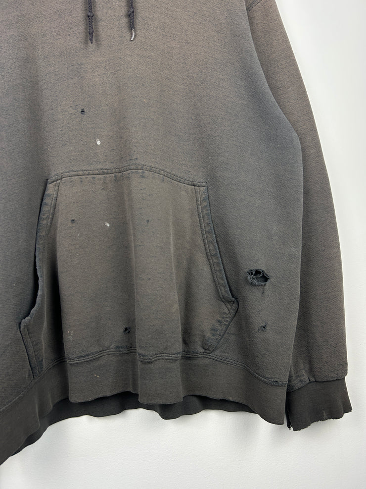 Vintage Nike Middle Swoosh Thrashed Black Hoodie
