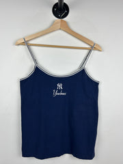 Vintage MLB New York Yankees Embroidered Spellout Navy Women’s Tank Top