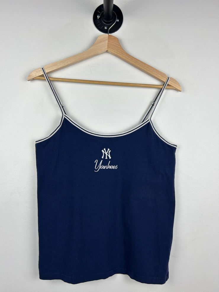Vintage MLB New York Yankees Embroidered Spellout Navy Women’s Tank Top