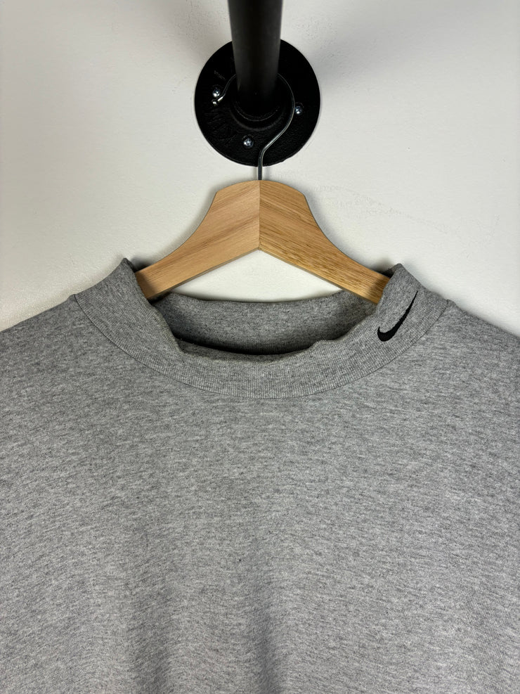 Vintage Y2K Nike Swoosh Grey Mock Neck Long Sleeve