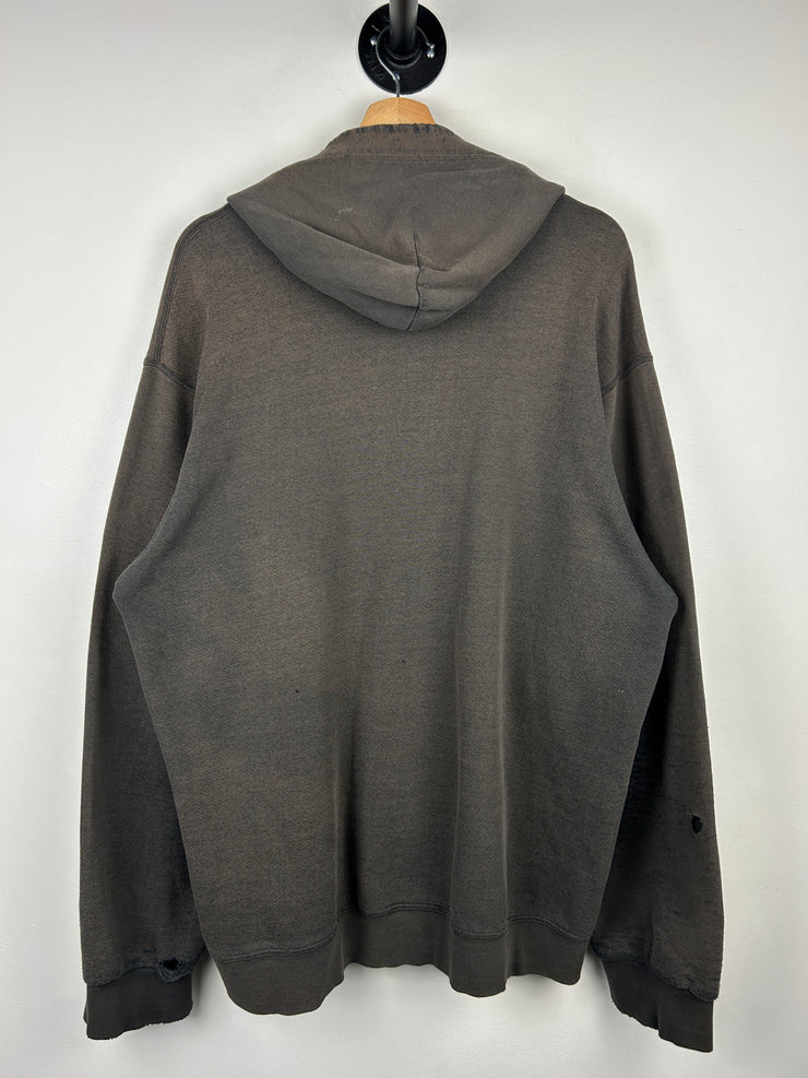Vintage Nike Middle Swoosh Thrashed Black Hoodie