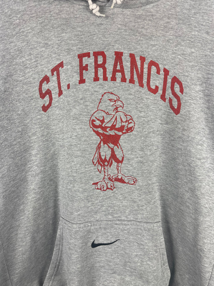 Vintage Nike St. Francis Pocket Swoosh Grey Hoodie
