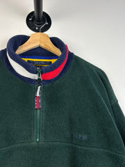 Vintage 90's Tommy Hilfiger Quarter Zip Green Fleece Sweater