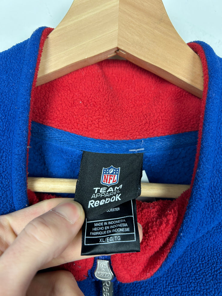 Vintage NFL Reebok New York Giants Quarter Zip Blue Fleece Sweater