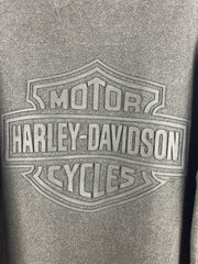 Vintage Harley Davidson Gel Print Spellout Charcoal Long Sleeve