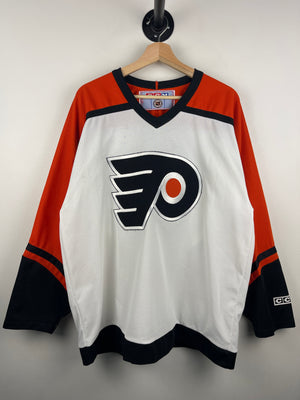 Vintage 90s NHL CCM Philadelphia Flyers White Hockey Jersey