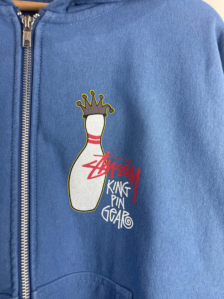 Stussy Kingpin Pacific Blue Zip Up Hoodie – Vintage Meets Hype