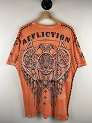 Vintage Y2K Affliction Fleur Orange Tee