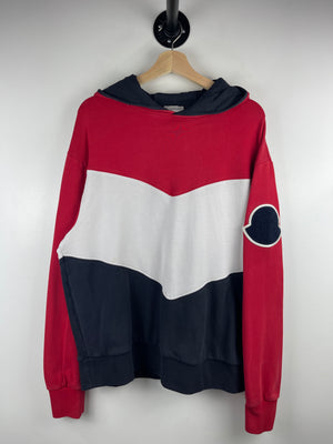 Moncler Maglia Striped Embroidered Red Hoodie